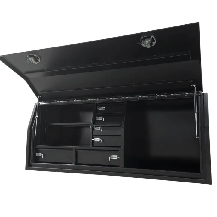 Caixa de ferramentas de abertura lateral de alumínio de placa plana