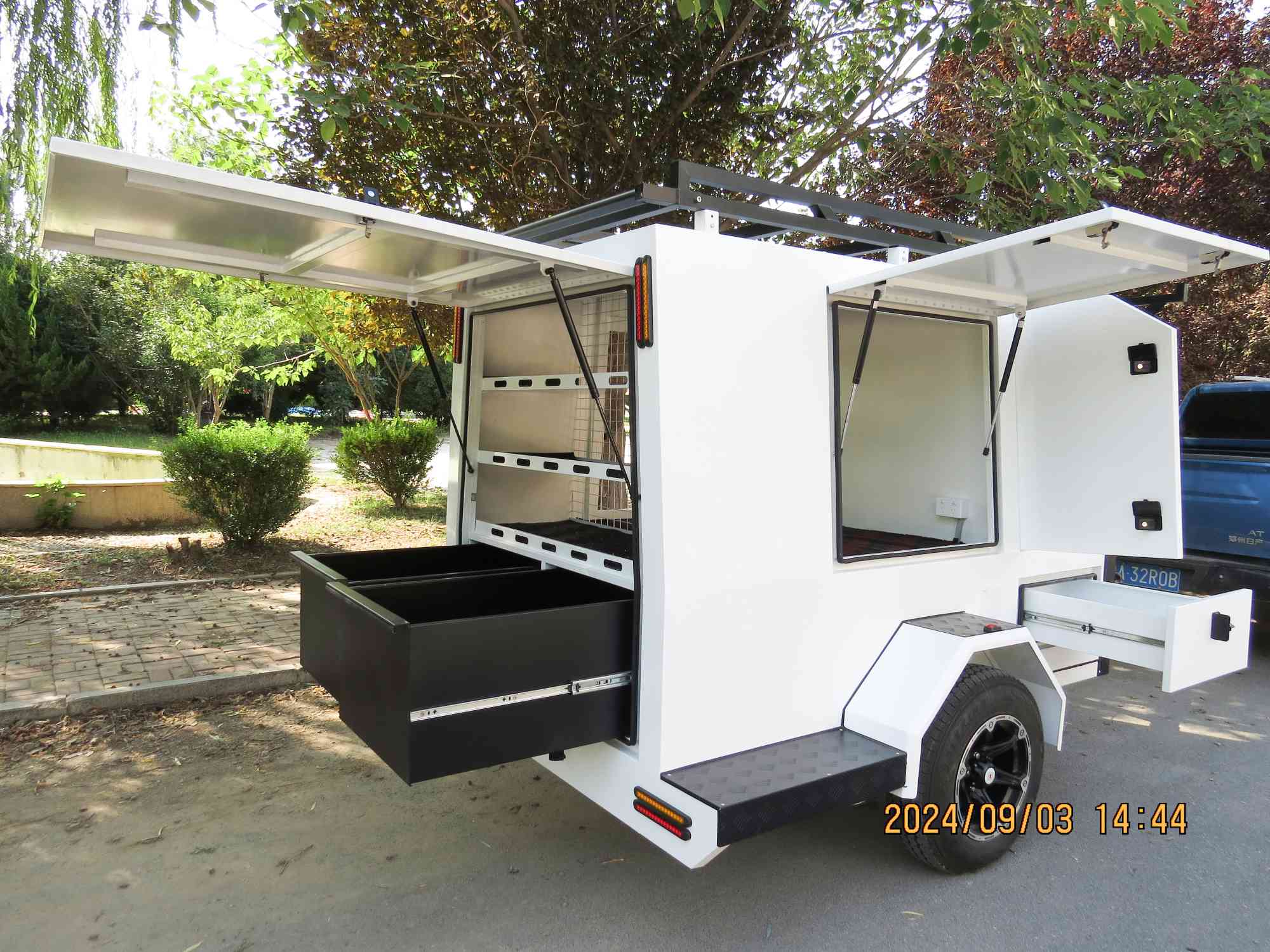 Trailer de trabalho grande de eixo único