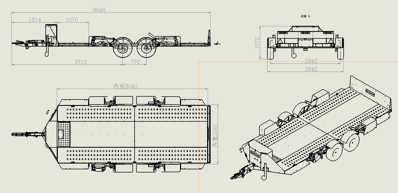 Trailer de plataforma suspensa Trailer de plataforma suspensa