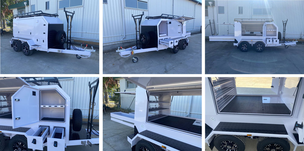 Trailer comerciante de tamanho grande com eixos duplos Trailer comerciante de tamanho grande com eixos duplos